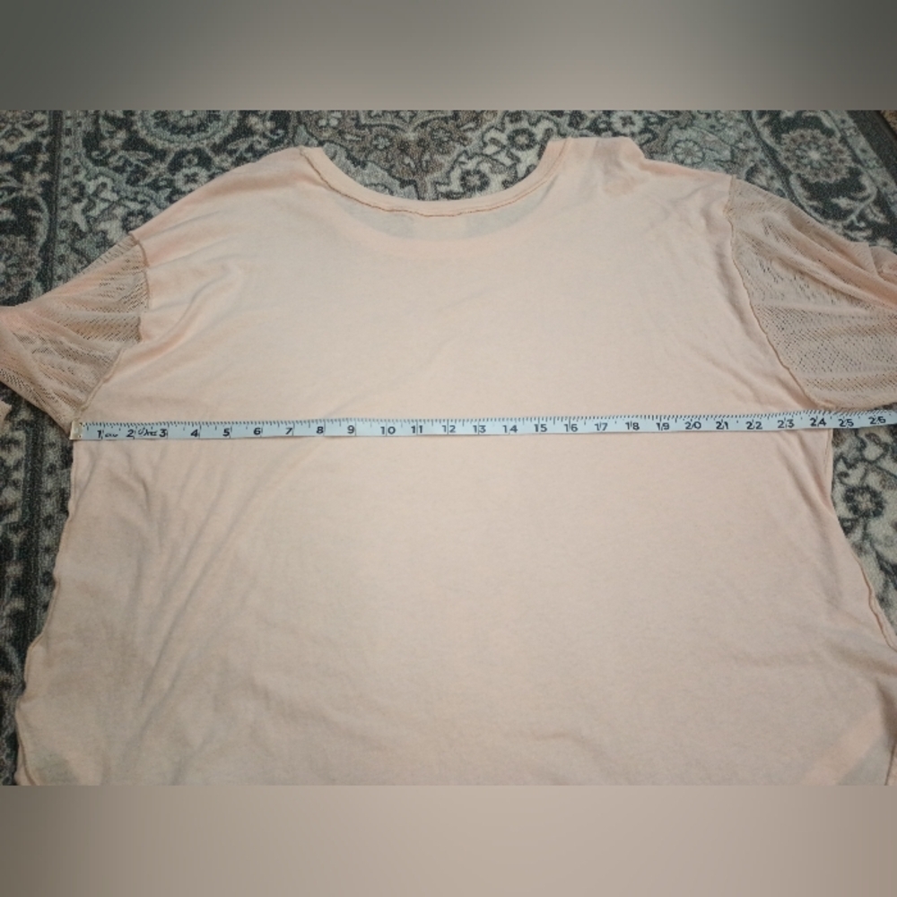 Free People Still Got It Top Small Pink Mesh Ruffle Bell Sleeve Coquette Ballet - Picture 13 of 13